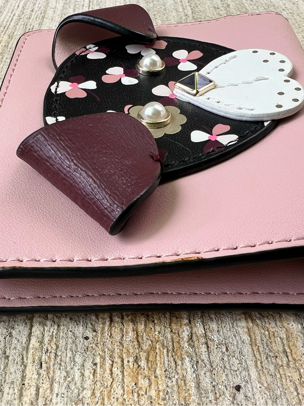 kate spade Pink Floral Pup Zip Around Wallet - Picture 2 of 5